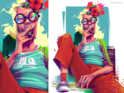 Granny Puretta character design cuba editorial illustration freelance illustrator illustration illustrator procreate