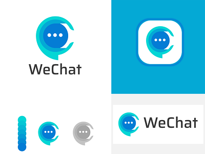 WeChat Logo Design brand identity branding call center chat chatting colorful logo design gradient logo illustration logo logo design modern logo services wechat