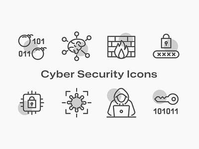 Cyber Security Icons blockchain code cyber firewall hacker icon icon pack keychain logic network neural password secure security vector virus