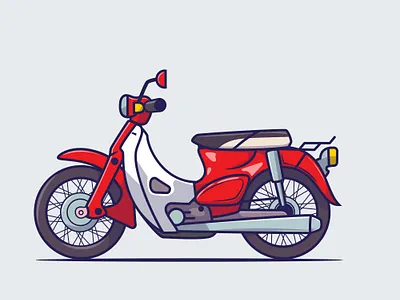 Classic motorcycle cartoon icon illustration. motorcycle vehicle sign
