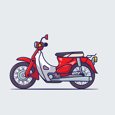 Classic motorcycle cartoon icon illustration. motorcycle vehicle sign