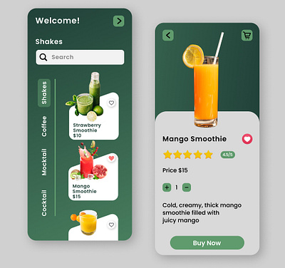 Juices Online Shop UI/UX Mobile Design e commerce graphic design juices minimalist mobile online shop ui uiux mobile design ux