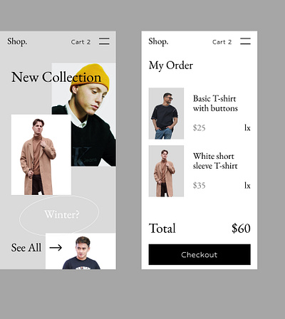 Apparel Online Shop Mobile UI/UX Design apparel classic design clothes e commerce minimalist mobile mobile design online shop t shirt ui uiux mobile design ux
