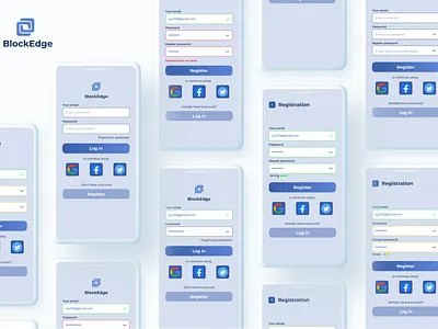 Login/ registration UI app application crypto login mobile registration tech uii ux