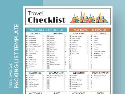 Travel Checklist Free Google Sheets Template check checklist docs document excel google journey list ms packing print printing sheets spreadsheet template templates todolist travel trip