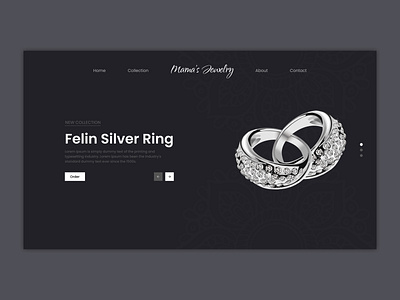 Jewelry Website Landing Page 3d animation branding ear ecommerce encodedots graphic design illustration jewellery landingpage logo ring silver typography ui vector website websitedesign