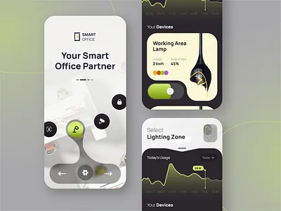 Smart Office Mobile App UI/UX💼 app design app ui home automation iot iot device iot integration iot solution mobile app design office automation smart app smart device smart door smart light smart office smart office app smart solutions ui ux