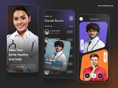 Healthcare Mobile iOS App app design doctor glassmorphism health healthcare healthcare app hospital medical medical app medicine nurse ui ux wellness