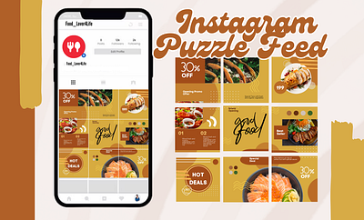 Instagram Puzzle Feed branding canva design graphic design instagram puzzle feed social media posts