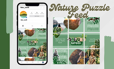 Nature Puzzle Feed branding canva design graphic design instagram puzzle feed social media posts