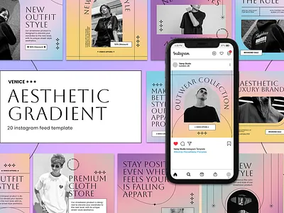 Venice Aesthetic Gradient template brand branding design graphic design illustration social media design visual identity