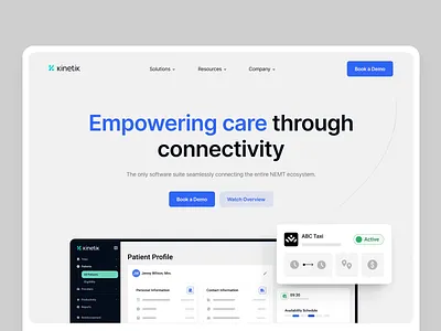 Kinetik - Exploration animation bb agency design digital concept homepage landing page large typography medical minimal nemt product visual saas ui user experience user interface ux web web design website design