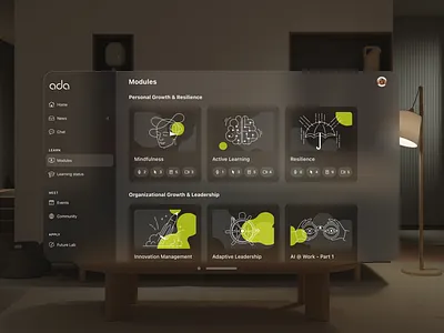 ada Hub on VisionOS ai apple ar courses hub learning technology ui ux visionos vr