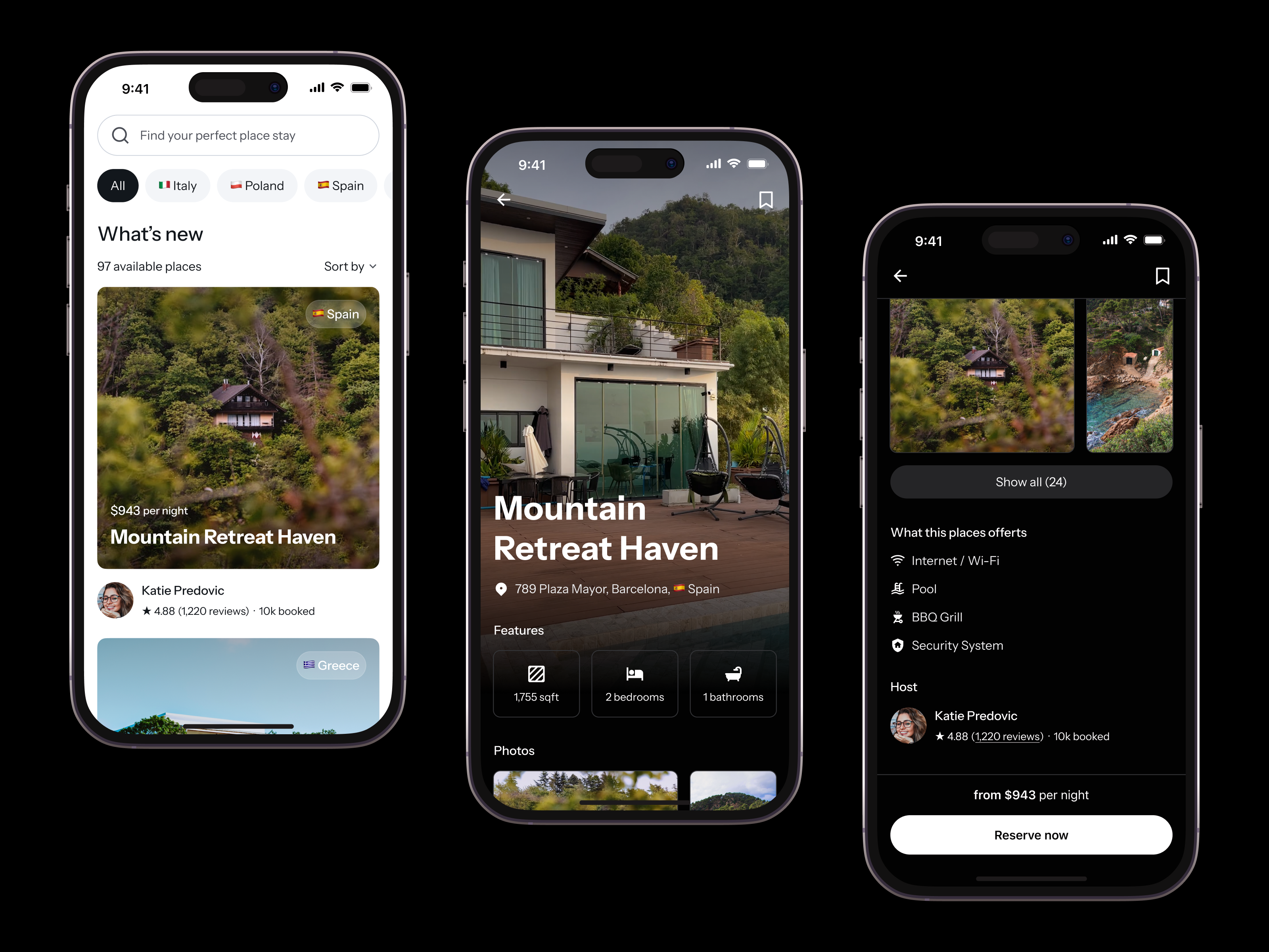 Mobile App: Your Dream Vacation Awaits android app design booking booking app clean clean design interaction ios list minimal mobile mobile app mobile ui modern app motion photo rent travel travel app vacation