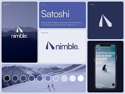 Nimble | Brand Identity blue brand design brand identity branding colors colours design font fonts logo logo design mountains ski skiing snow