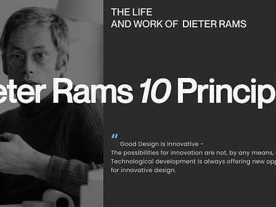 Dieter Rams dieterrams monochromatic design ui ui design ui designer uxui designer web design website design