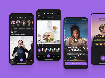 Voicely social app app design mobile ui ux
