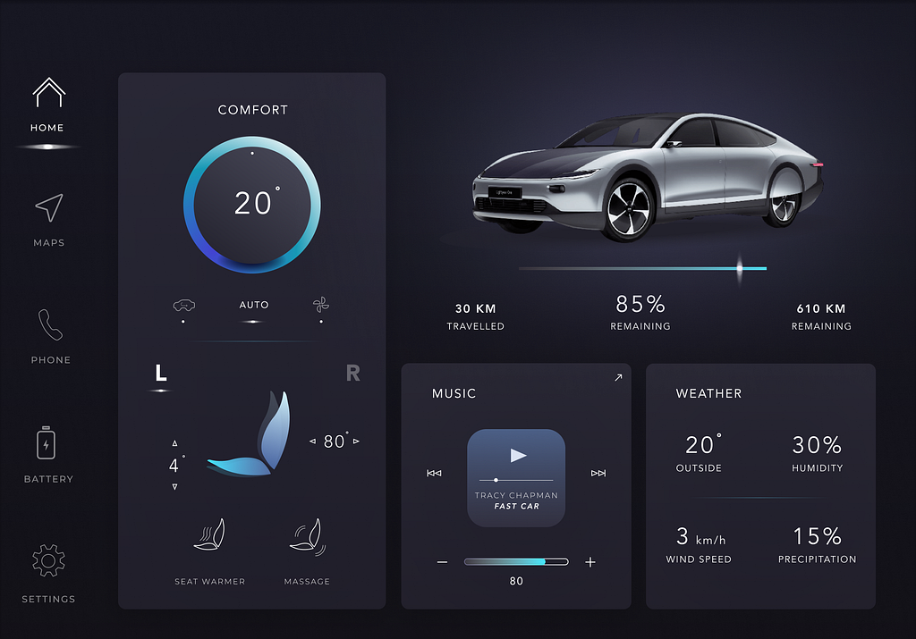 TESLA Android auto Display Screen by Jack Conev on Dribbble