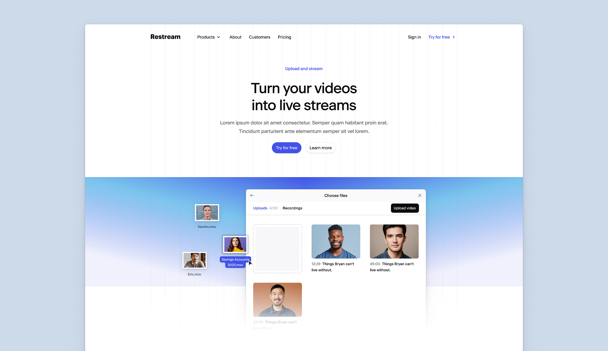 Restream by James on Dribbble