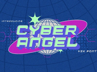 Cyber Angel Y2K Logo Font 1990s 2000s 3d bold branding design font graphic design hipster illustration logo nostalgic retro retrofuture rounded techno typeface vintage y2k