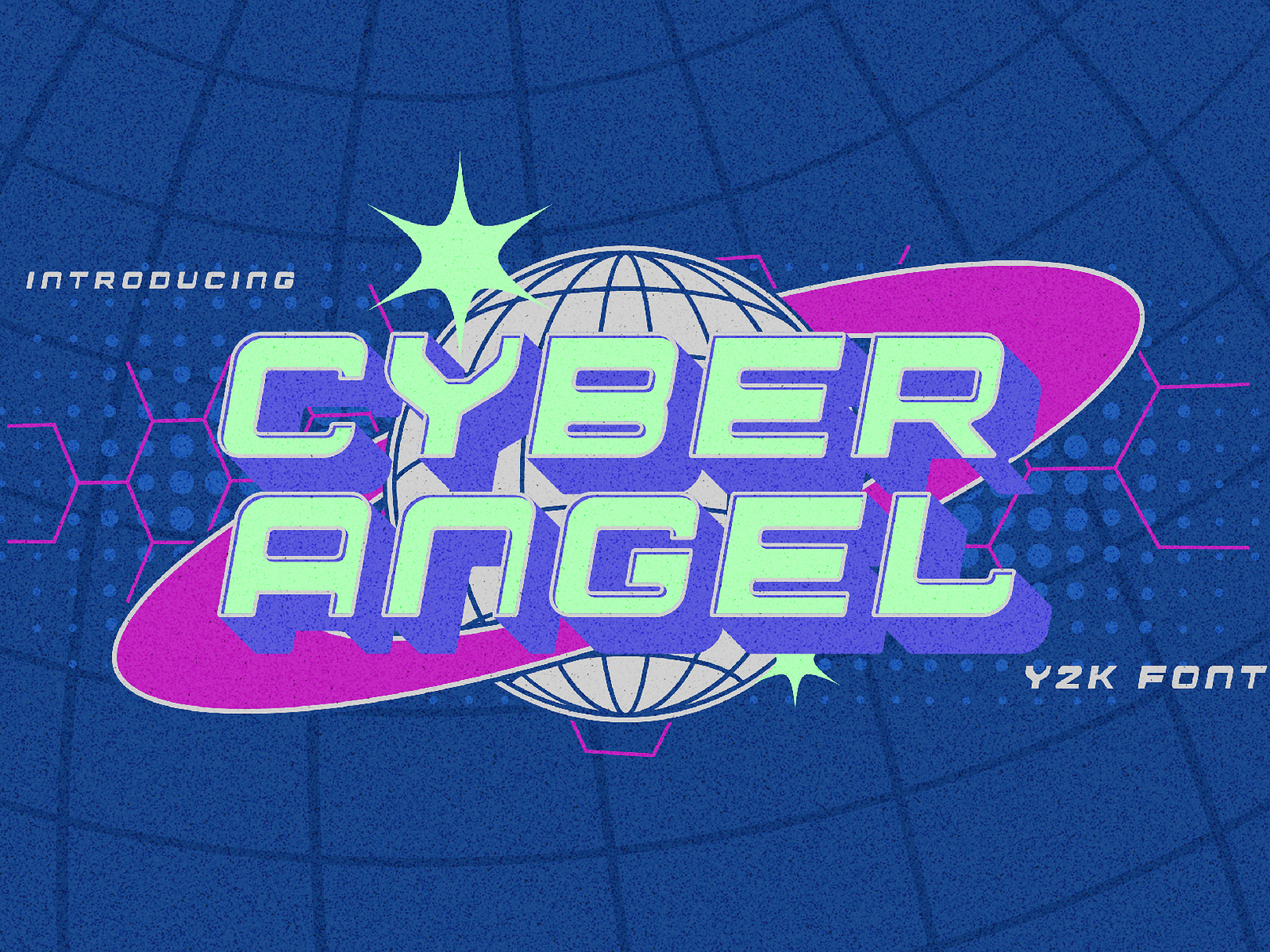 Cyber Angel Y2K Display, Decorative, Sans-Serif ft. 2000s & cyber