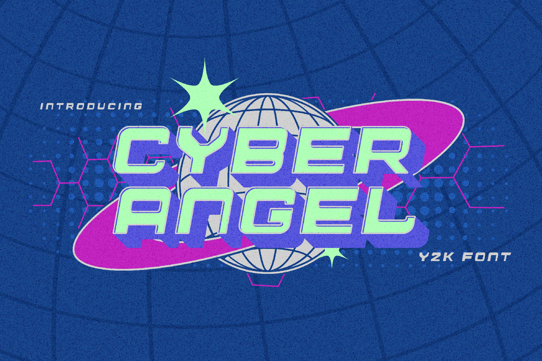 Cyber Angel Y2K Display, Decorative, Sans-Serif ft. 2000s & cyber - Envato  Elements