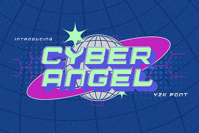 Cyber Angel Y2K Logo Font 1990s 2000s 3d bold branding design font graphic design hipster illustration logo nostalgic retro retrofuture rounded techno typeface vintage y2k