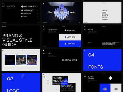 Metahero Brandbook 3d blue brandbook coin dark heroes human scanning metahero scanning typography ui web3