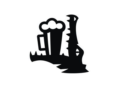 Crocodile Bar Logo alcohol alligator animal bar beer caiman creative crocodile delicacies drinks emblem food glass idea logo minimal mug pub reptile restaurant