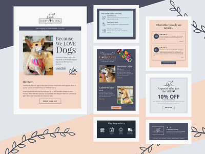Lucky Love Dogs - Email Template Modules automated email series design email campaign email design email marketing email template email templates