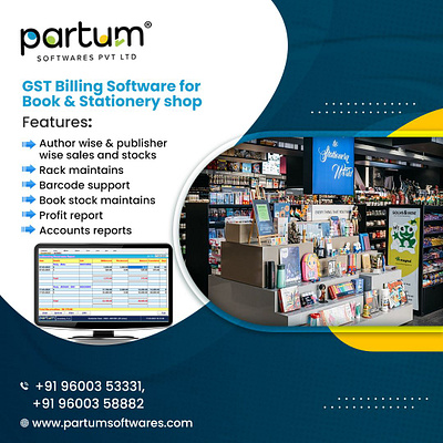Book and Stationery Shop Billing Software - Partum Softwares best billing software billing software billing software erode billing software in erode book shop billing software book shop software branding erode software company graphic design gst billing gst billing software partum softwares petrol bunk software software company software company erode stationery shop billing software ui