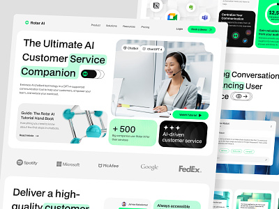Rotar AI - AI Customer Service Tool | GPT - 4 Chatbot 🧠 ai ai assistant ai chat answer artificial intelligence chatbot chatgpt customer service customer support gpt helpdesk landing page neural networls respons saas sales ui ux web design website