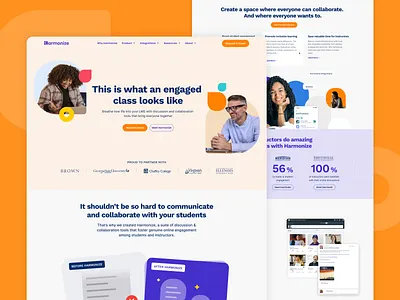 Website Design & Branding Harmonize bright color colorfull education friendly happy learning light orange positive school website