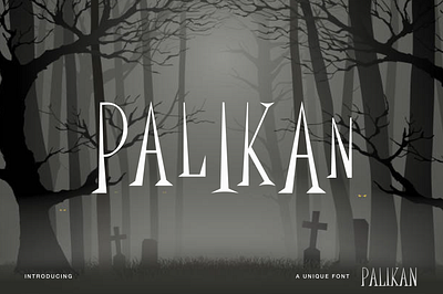 Palikan - Horror Display blackletter branding creepy design display font gothic graphic design halloween horror illustration logo movie scary spooky font typeface witch