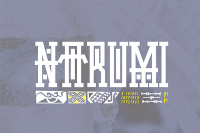 Narumi - Abstract Tribal Display african aztec branding design experimental font graphic design illustration logo mayan mexican native nature norwegian tribal tropical typeface viking wild