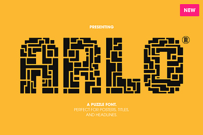Arlo - Puzzle Display animation branding concept creative design digital drawing font game graphic graphic design illustration jigsaw logo maze puzzle typeface ui ux vector