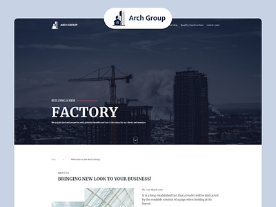 Arch - One page HTML Template 3d animation app architech banking branding business construction design illustration ui website