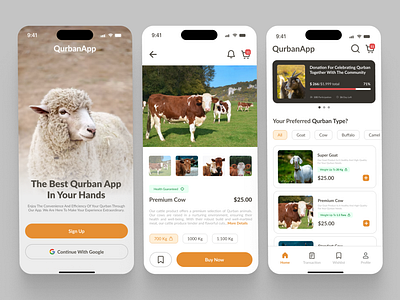 QurbanApp - Online Qurban Application application design e commerce islamic mobile mobileapp onboarding qurban qurbanapp ui