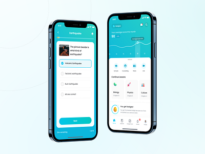 Scoofield - Quiz and Home achievement app badge card clean course design e learning home learning lessons minimal quiz rankings statistics step student teaching ui ux