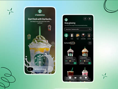 Starbucks Ui Design app branding design graphic design illustration logo typography ui ux