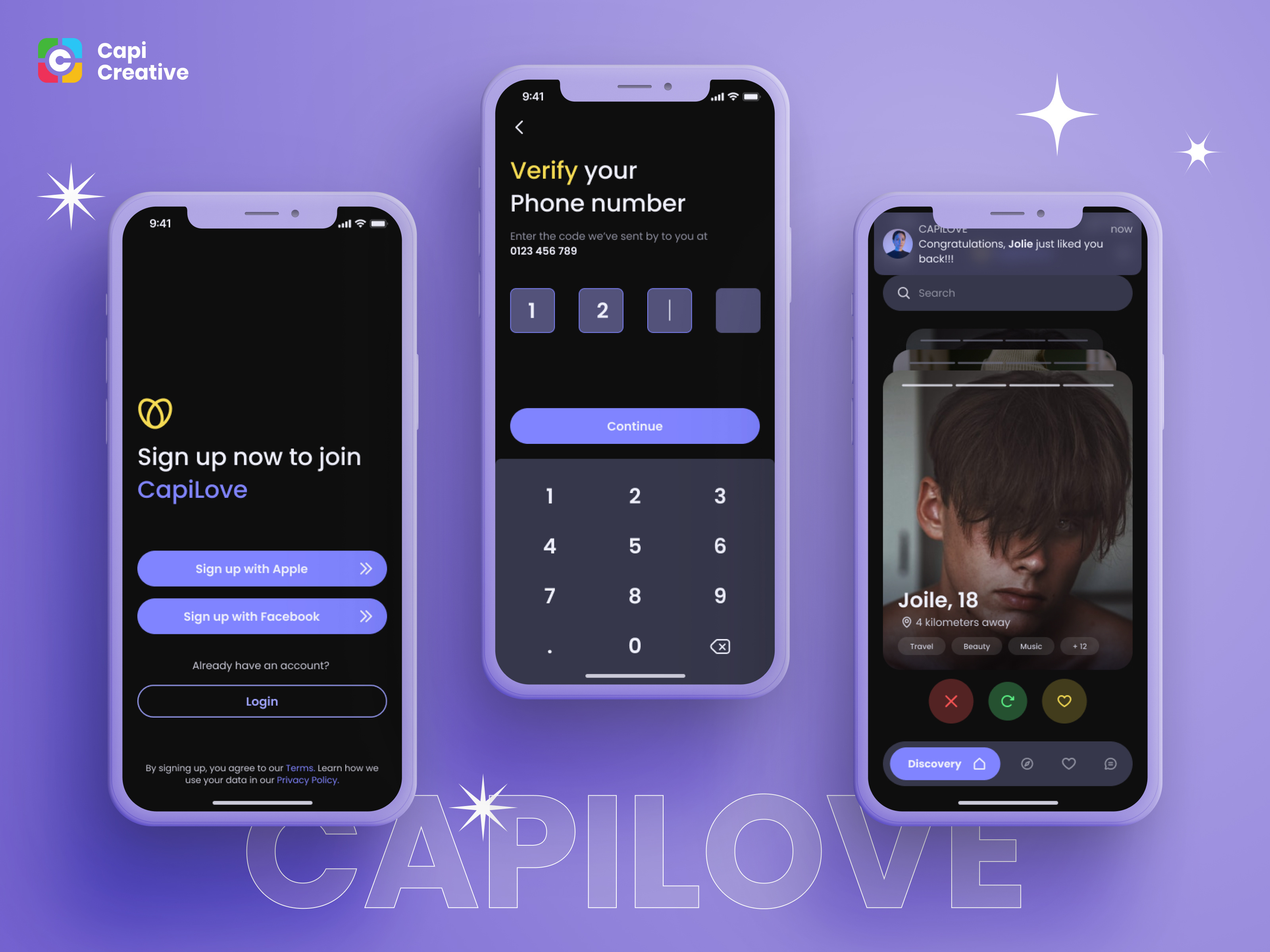 Example of Dating Mobile App UI/UX Design