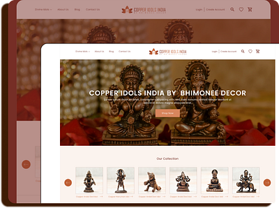 Copper Idols india By Bhimonee Decor branding design development ecommerce graphic design illustration mern stock shopify store ui ux web design web development website