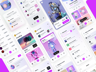 NFT Marketplace - Mobile app application bitcoin design figma ios mobile app nft nft marketplace shop ui ui kit user experience user interface ux