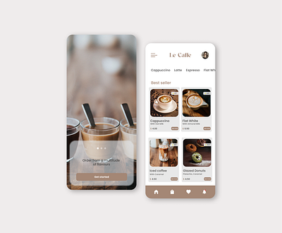 Coffee App - UI design app app design coffee coffee app design interface mobile mobile app mobile design mobile interface splash screen ui ui design ux ux design