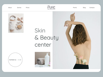 Skin & Beauty center redesign aesthetic animation beauty light medicine minimalism ui ux