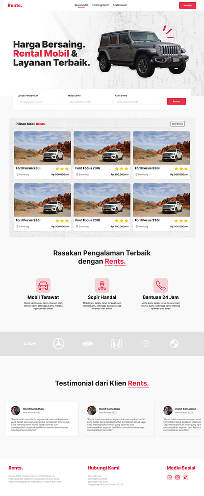 Rents. - Car Rental Website Design design ui web web design