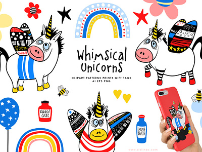 Whimsical Unicorns & Rainbows