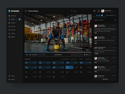 Admin Panel for an AI-Powered Fitness Mirror admin ai fitness gym mirror panel player sport trainer video