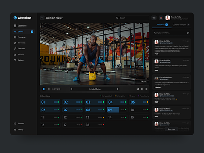 Admin Panel for an AI-Powered Fitness Mirror admin ai fitness gym mirror panel player sport trainer video