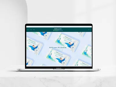 Rawganic SimplyWater baby wipe brand e-commerce store baby brand baby product branding brand identity branding design e commerce e commerce store design graphic design shopify store